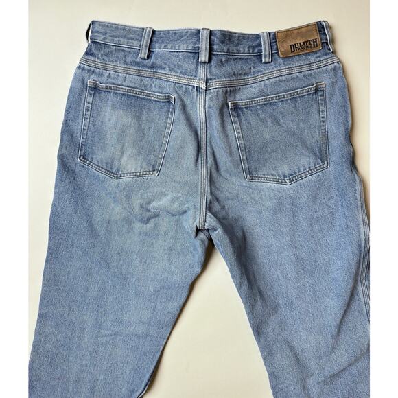 Duluth Trading Jeans Mens 36x32 (33 Waist) Flannel Lined Workwear Distressed - Picture 16 of 16